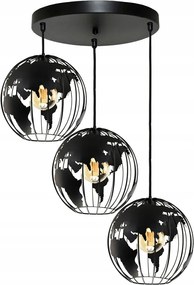 Csillár Mennyezeti Lámpa Lógó Földgömb 3 Fekete Lámpa Csillárok A Nappaliba