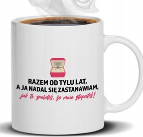 Fehér Bögre Hogyan Csináltad, Hogy Elkaptál Engem Valentin-napi évfordulós esküvőre