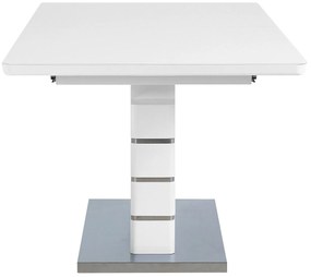 Étkezőasztal Fehér Rozsdamentes Acél 180/220 x 90 cm Bővíthető HAMLER Beliani