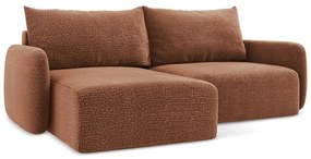 Téglavörös kinyitható-tárolóhelyes sarokkanapé (bal oldali) Kalena – Makamii