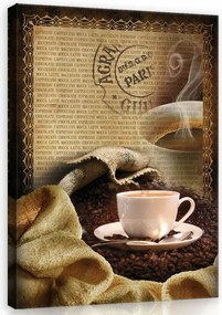 Vászonkép 40x60 Kávé eszpresszó reggel meghittség meleg aroma gabona