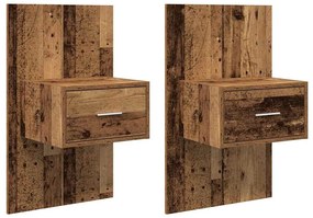 Ágyat tartó szekrény 2 pcs Régi fa 48.5 x 32.5 x 80 cm Faanyag
