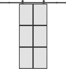 vidaXL tolóajtó vasalattal 90x205 cm edzett üveg&Alumínium