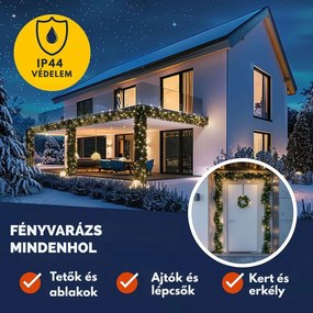 ANDREA karácsonyi girland világítással és távirányítóval, 5 m, zöld Casaria