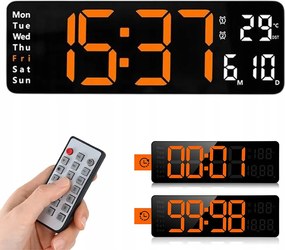 Ébresztőóra Falióra Nagy Led 32 CM Elektronikus Digitális Hőmérő Távirányító