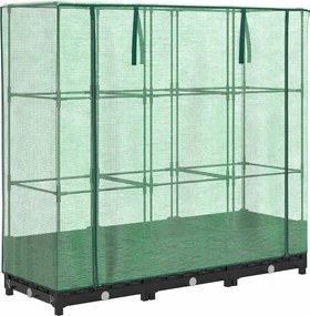 vidaXL rattan hatású magaságyás üvegháztakaróval 120 x 40 x 123 cm