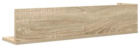 2 db sonoma tölgy színű szerelt fa fali polc 75 x 16,5 x 16,5cm