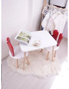 Gyerekasztal székekkel Bunny Two Chair Set - Red, White