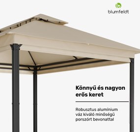 Grandezza Cortina kerti pavilon 3x4 m, időjárásálló, porfestett, oldalsó redőnyök