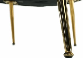 Fotel Art-deco stílusban, smaragd Velvet anyag/gold króm-arany, NOBLIN