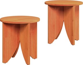 vidaXL Dohányzóasztal 2 pcs Faggyú barna