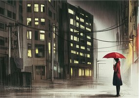 Fotótapéta Flizelin Dekoratív Hálószoba Eső város 312x219