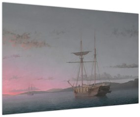 Kép - Fitz Henry Lane, Lumber Schooners at Evening on Penobscot Bay, reprodukciók (90x60 cm)