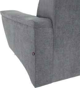 Kinyitható ülőgarnitúra, szürke szövet, balos, SANTIAGO