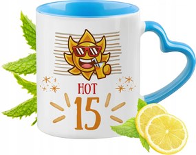 Születésnap 15 15-es 15. Kék Bögre Szív Alakú Füllel Ajándék