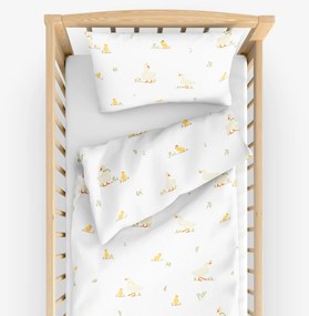 Goldea gyermek pamut ágyneműhuzat kiságyba - kacsák 90 x 120 és 40 x 60 cm