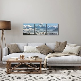 A havas hegyek képe (órával) (90x30 cm)