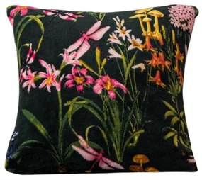 Mikroplüss párnahuzat MYSTIC GARDEN 45x45 cm, sötétzöld