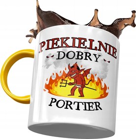 Sárga Bögre Portásnak Pokolian Jó Portás Nyomtatott Fotóval