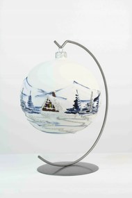 Fehér-Kék matt karácsonyi gömb állványon 120