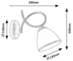 Brilagi - Fali lámpa FRED 1xE27/60W/230V arany