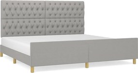vidaXL világosszürke szövet ágykeret fejtámlával 200x200 cm