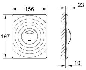 GROHE 38861000 - SURF nyomólap 156 × 197 mm, fényes króm