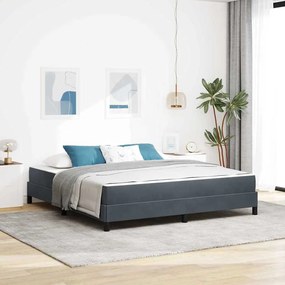 Boxspring ágy matraccal Sötétszürke 180 x 200 cm Bársony