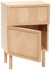 Natúr színű tölgyfa éjjeliszekrény Herringbone – Hübsch