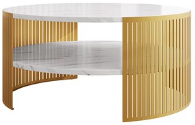 Dohányzóasztal Zentono Gold (arany + fehér márvány) . 1103775