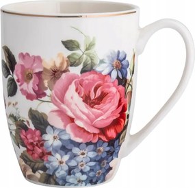 Porcelán bögre Virágmintás Rózsa Világos350 ml