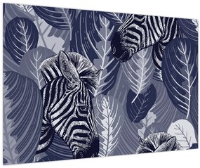 Kép - Zebrák a levelek között (90x60 cm)