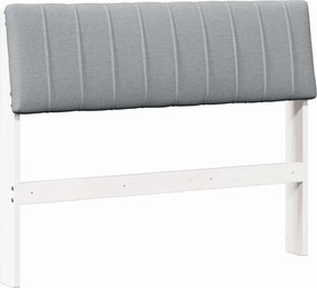 vidaXL Kárpitozott fejtámla Világosszürke 100 cm Tömör fenyőfa