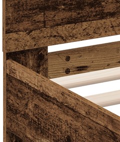Fa Ágykeret Újrahasznosított Fa 150 x 200 cm Masszív és Stabil