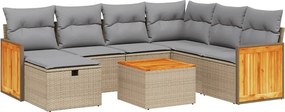 vidaXL 8 részes vegyes bézs polyrattan kerti ülőgarnitúra párnákkal