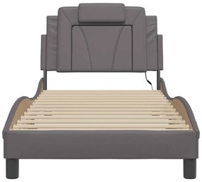 szürke ágykeret Viana LED-ekkel matrac nélkül 90 x 200 cm