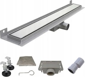 Falra szerelhető lineáris lefolyó 2in1 csempe alá vagy sima Tepe Float 90 cm Alacsony