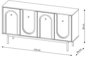 Komód Fekete/Arany Színben. MAZOMA KOMODA 4D