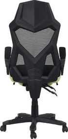 Irodai/gamer szék, fekete/zöld, teherbírás 150 kg, JORIK
