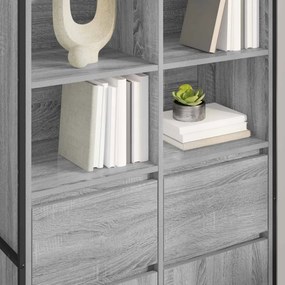 Széf fiókkal 2 pcs Szürke Sonoma 81 x 36 x 150.5 cm Faanyag