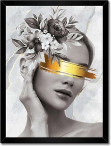 Poszter fekete keretben 30x40 Női portré arany karszalag