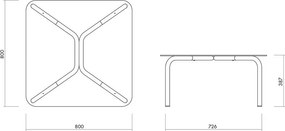 Ezüstszínű dohányzóasztal üveg asztallappal 60x80 cm Uku – noo.ma