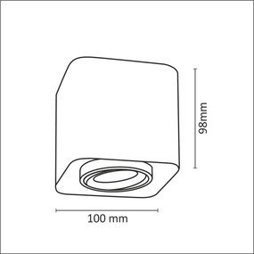 POLUX 312013 XENO Kocka Mennyezeti Lámpa Fehér, Arany LED IP20