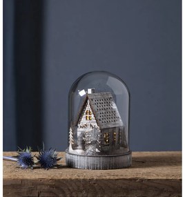 Barna fénydekoráció karácsonyi mintával ø 12,5 cm Kupol – Star Trading