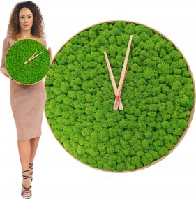 Moha Óra fa keretben 41 cm moha dekoráció Élő Óra handmade