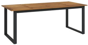tömör akácfa kerti asztal U-alakú lábakkal 200 x 90 x 75 cm