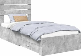 vidaXL Ágykeret fiókkal fejtámlával tárolóval Faanyag