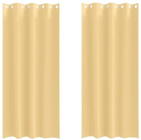 Függönyök függönyökkel 2 pcs Bézs 260x140cm Poliészter