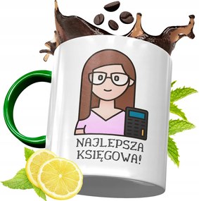 Zöld Bögre Könyvelőnek Ajándékba, fényképes nyomattal