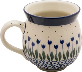 Cseh Bögre Hordó 330 ml Művészi kerámia Bolesławiec Tulipán 0490A